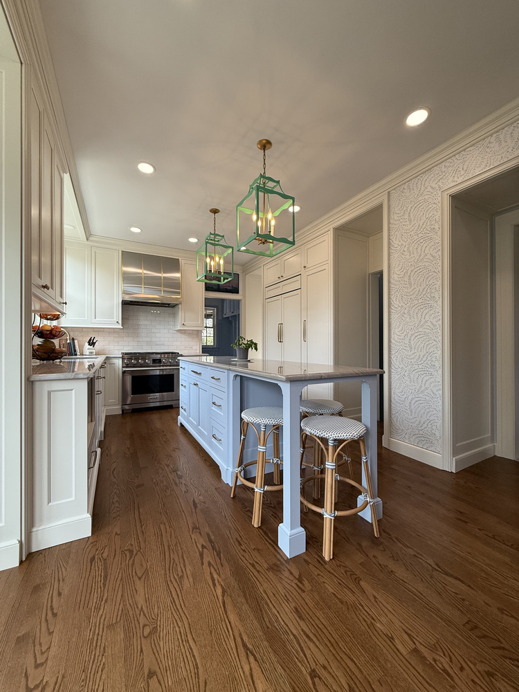 South Bend custom kitchen featuring hardwood floors and built-in cabinetry by Barbour Construction