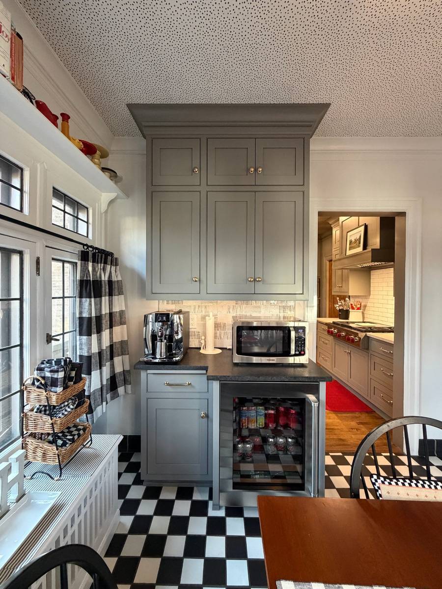 south bend breakfast room checkerboard pendant wide angle daytime