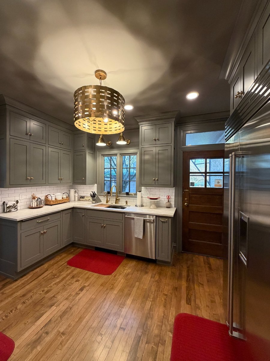 south bend kitchen remodel sink wall dishwasher back door pendant light