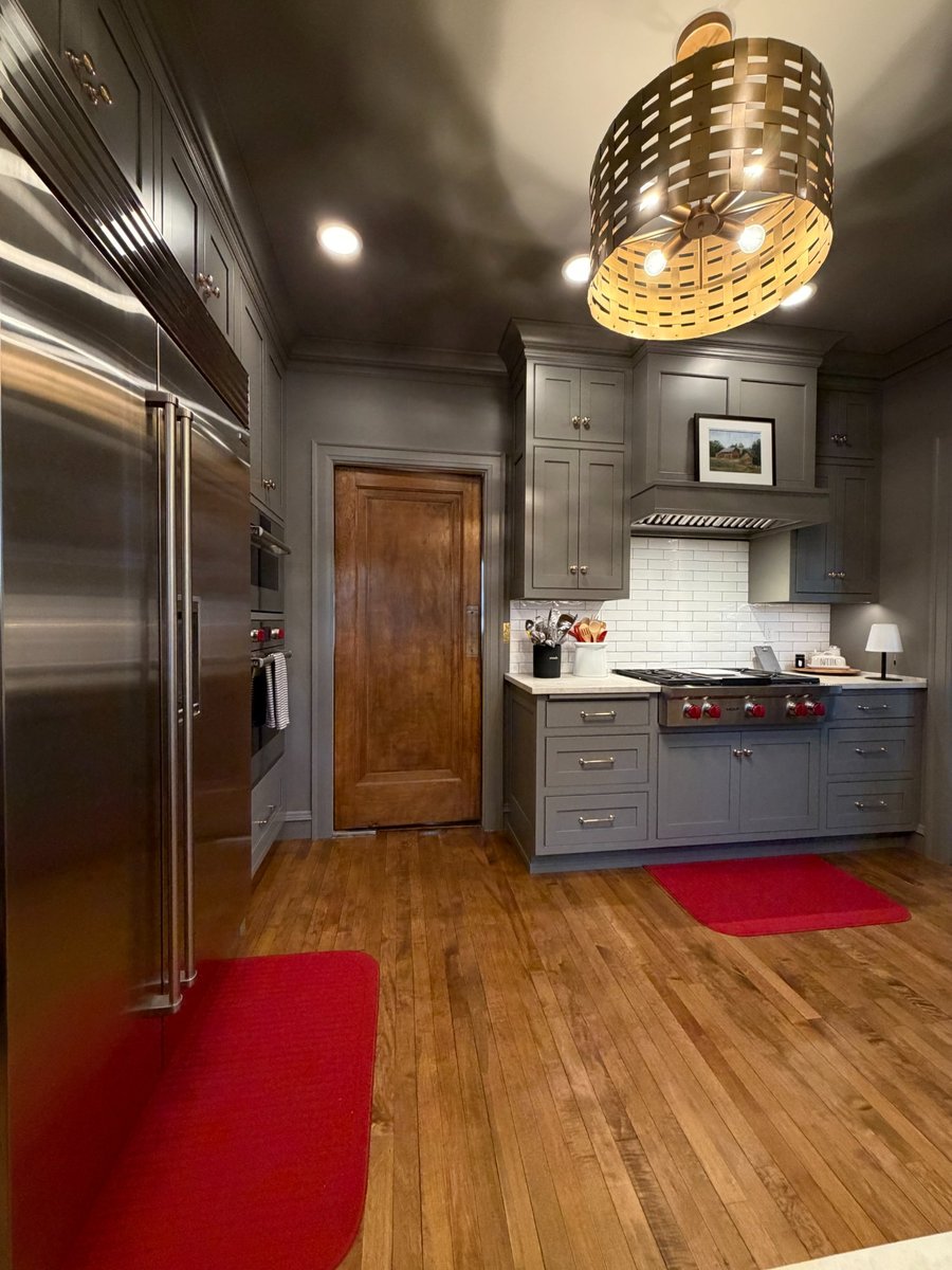 south bend kitchen remodel stainless fridge wolf range basket pendant